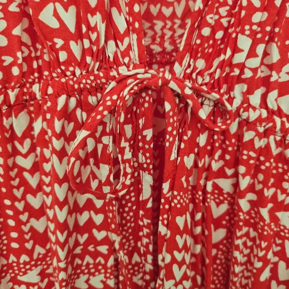 Victoria's Secret red and white heart robe. Size S